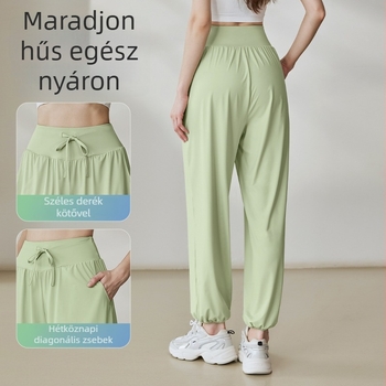 Női nyári nadrág - UV védelem, Ice-feel UPF50+ anyag (86% nylon, 14% spandex)