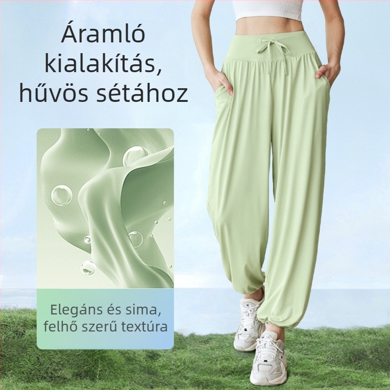 Női nyári nadrág - UV védelem, Ice-feel UPF50+ anyag (86% nylon, 14% spandex)