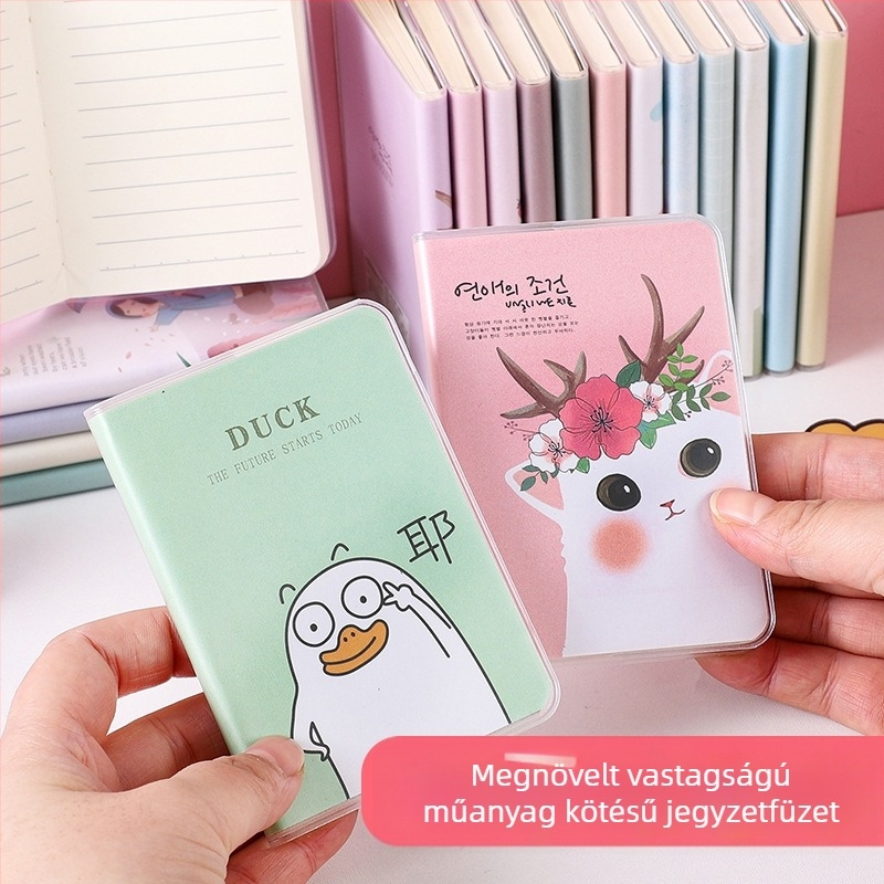 Meow Ears Notesz, PU borító, ragasztott kötés, papír 50 gsm, 50–100 oldal, japán-koreai cuki stílus