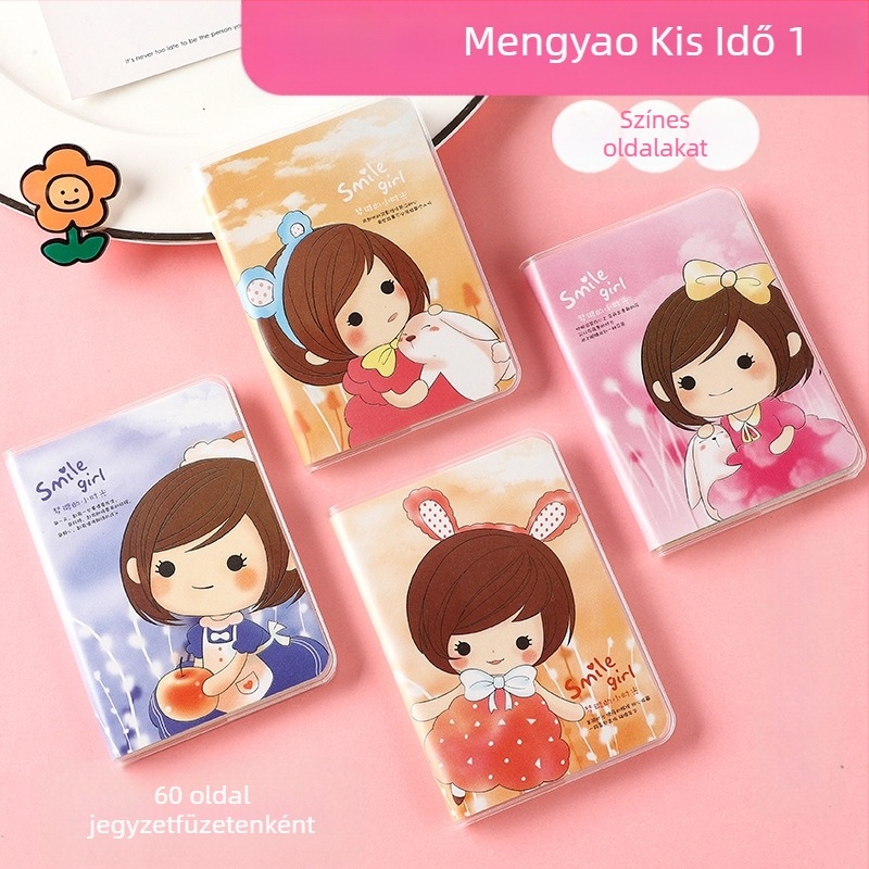Meow Ears Notesz, PU borító, ragasztott kötés, papír 50 gsm, 50–100 oldal, japán-koreai cuki stílus