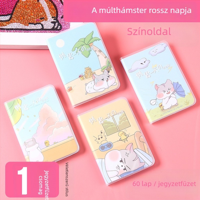 Meow Ears Notesz, PU borító, ragasztott kötés, papír 50 gsm, 50–100 oldal, japán-koreai cuki stílus