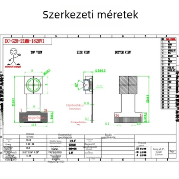 GC0328 kamera modul, 300K szenzor, 24‑pin DVP interfész, K210/STM32 fejlesztőpanel, manuális fókusz torzítás nélkül