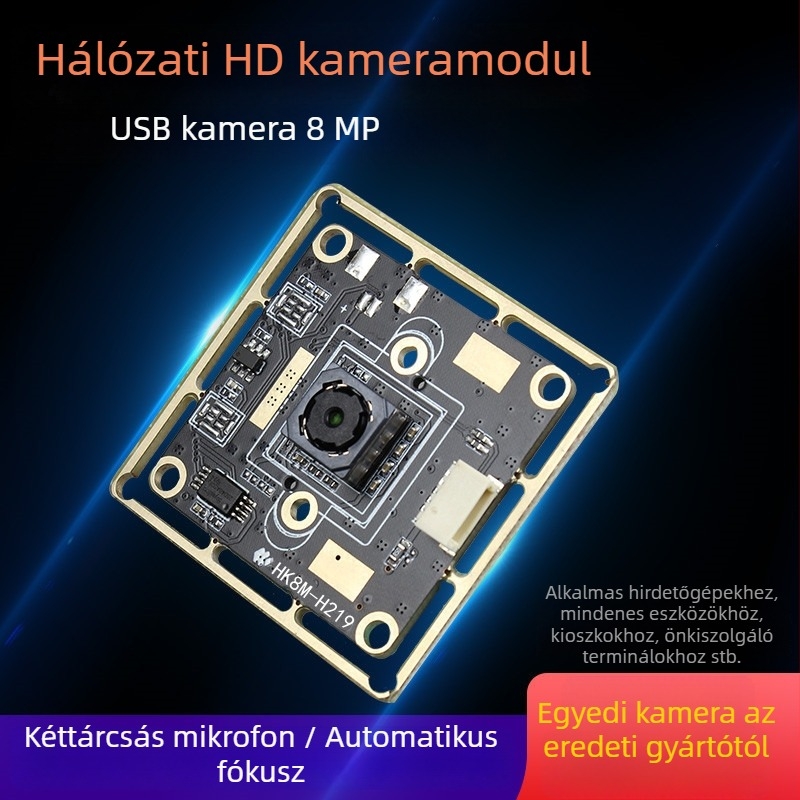 USB 2.0 4K ipari kamera 8MP szenzorral, 3840×2160 felbontás, 30FPS, OCR szövegfelismerés, autofókusz, meghajtó nélküli, beépített mikrofon
