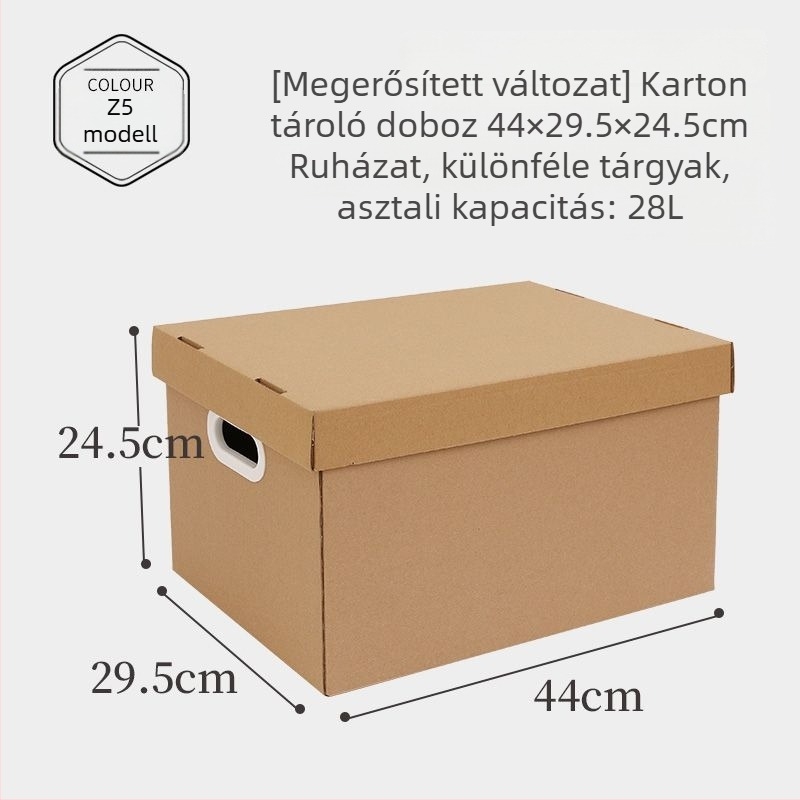 Kraft papír költöztető doboz fedéllel – többfunkciós tároló doboz ruhákhoz és könyvekhez
