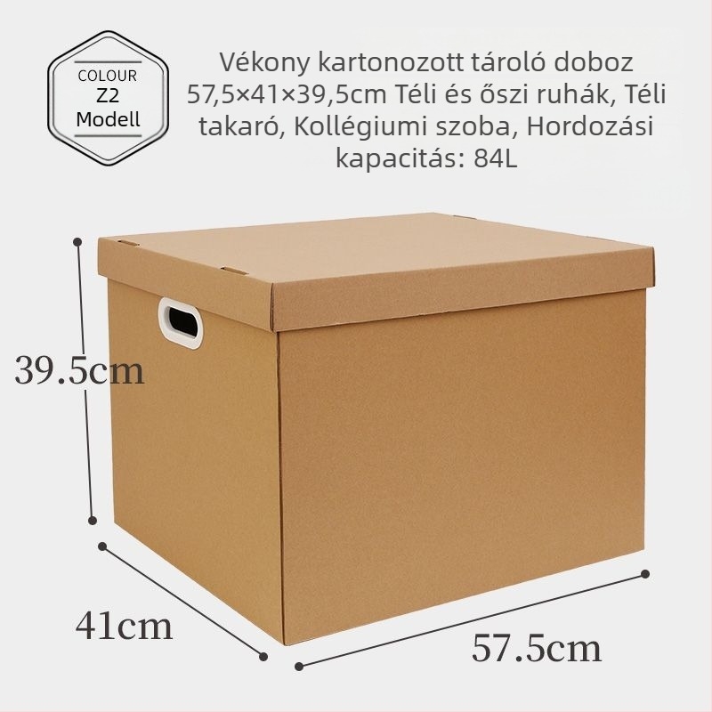 Kraft papír költöztető doboz fedéllel – többfunkciós tároló doboz ruhákhoz és könyvekhez