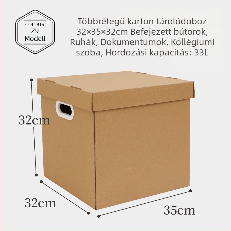 Kraft papír költöztető doboz fedéllel – többfunkciós tároló doboz ruhákhoz és könyvekhez
