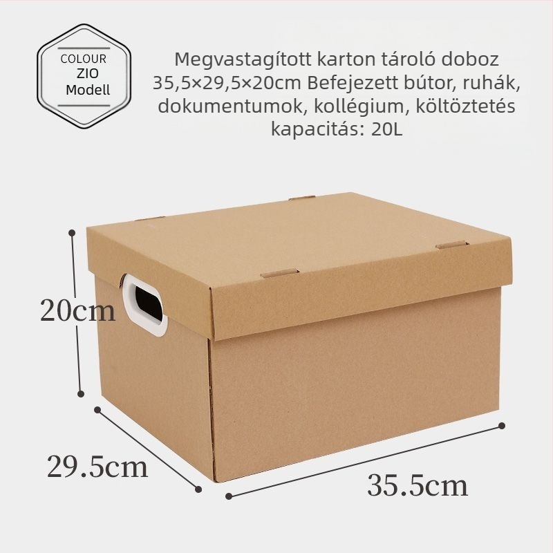 Kraft papír költöztető doboz fedéllel – többfunkciós tároló doboz ruhákhoz és könyvekhez