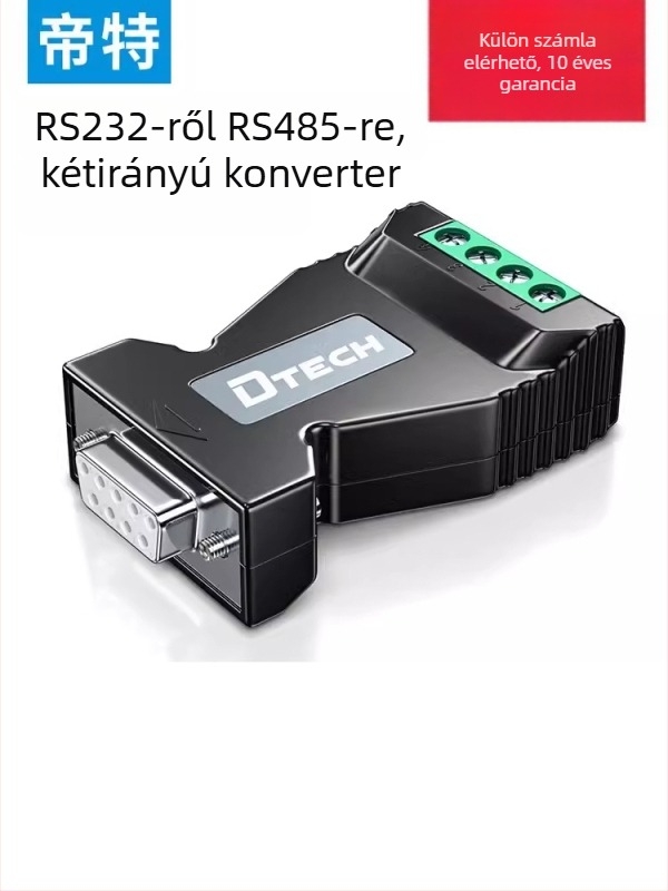 RS232-RS485/RS422 konverter, ipari osztályú passzív izoláció, soros port protokoll modul, villámvédelem