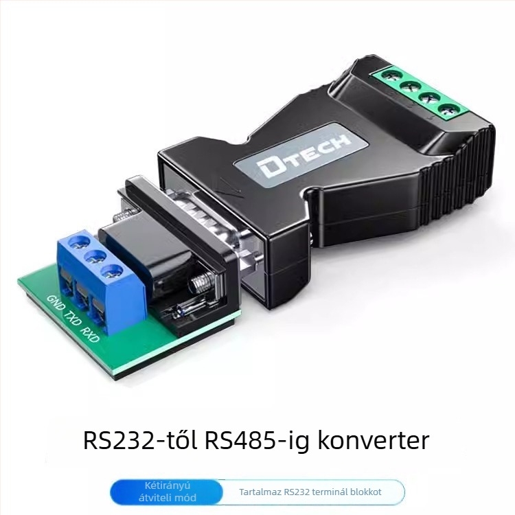 RS232-RS485/RS422 konverter, ipari osztályú passzív izoláció, soros port protokoll modul, villámvédelem