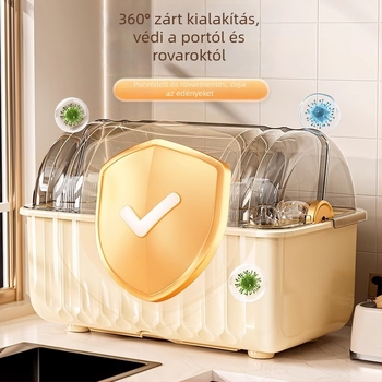 Tálak és edények lecsöpögtető állványa; műanyag; asztali felszerelés; alkalmas tálakhoz és tányérokhoz; modern minimalist stílus