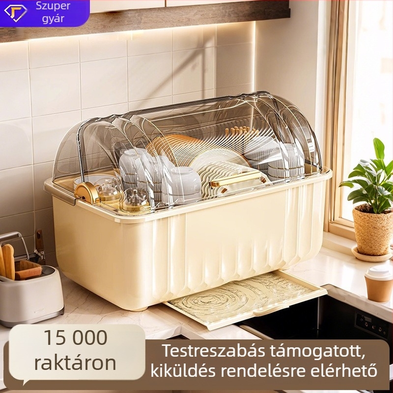 Tálak és edények lecsöpögtető állványa; műanyag; asztali felszerelés; alkalmas tálakhoz és tányérokhoz; modern minimalist stílus