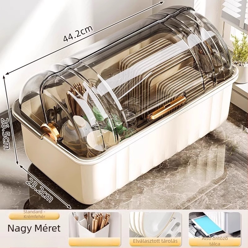 Tálak és edények lecsöpögtető állványa; műanyag; asztali felszerelés; alkalmas tálakhoz és tányérokhoz; modern minimalist stílus