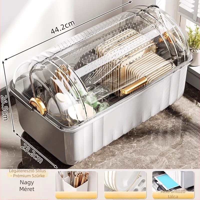 Tálak és edények lecsöpögtető állványa; műanyag; asztali felszerelés; alkalmas tálakhoz és tányérokhoz; modern minimalist stílus