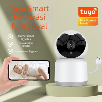 Vezeték nélküli babamonitor sírdetektálással és nyugtató dallal, 3.6 mm objektív, 0.01 lux, IR éjjellátás 12 m-ig, 5V2A tápegység, mozgásérzékelés + push értesítés