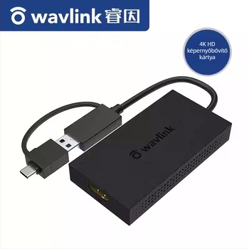 USB 3.0-s külső grafikus kártya osztott képernyővel, HDMI 4K PC-hez és laptophoz – kijelző tükrözés és bővítés tőzsdei kereskedéshez