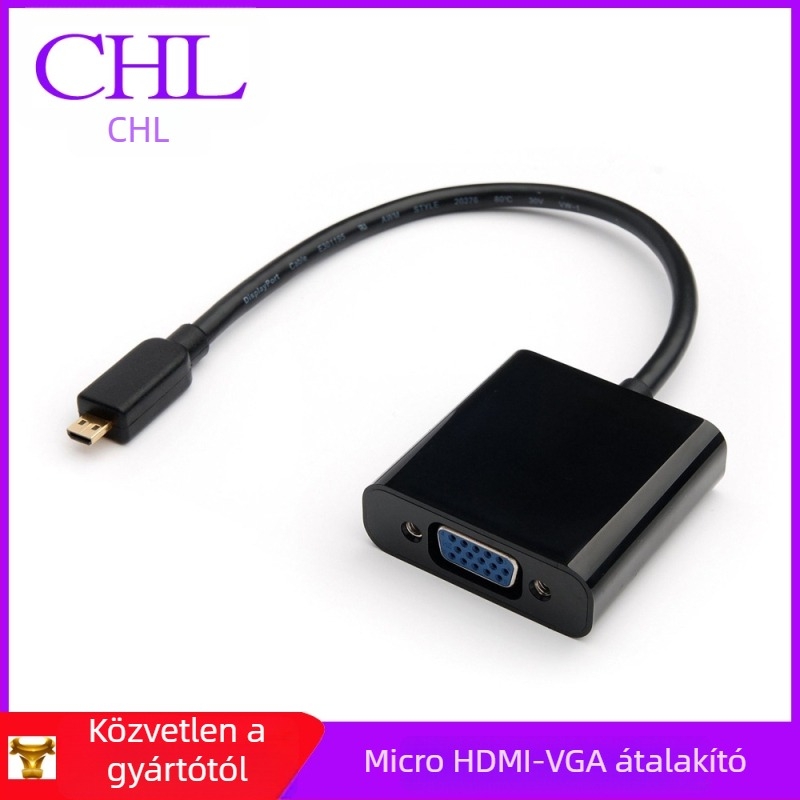 Golanders HTV18 Micro HDMI to VGA átalakító, 1080P, 0.15 m kábel