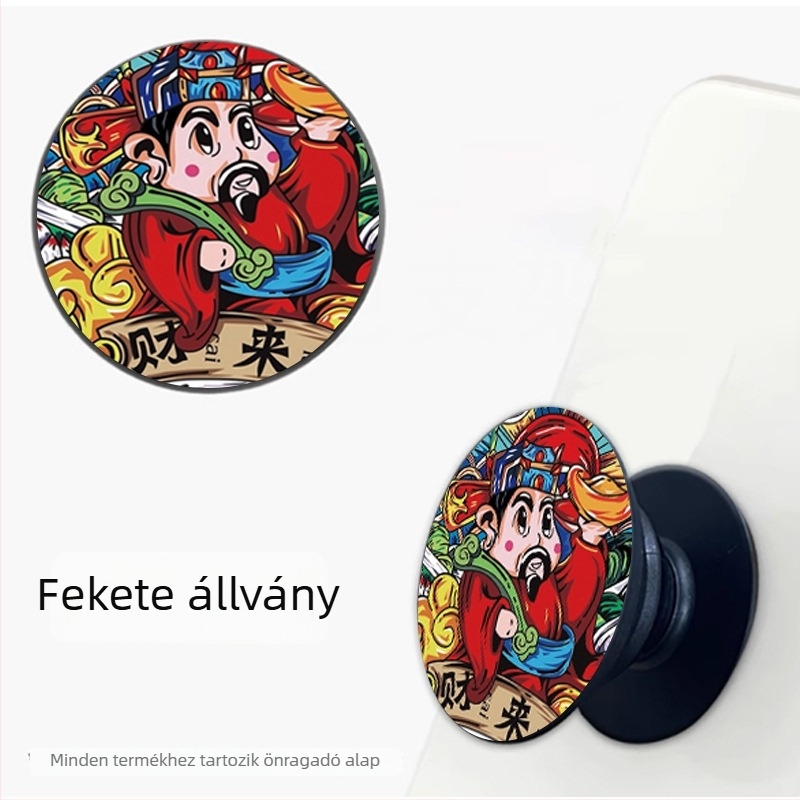 Airbagos telefon-tartó – teleszkópos, esésvédett, asztali ragasztó, rajzfilm gyűrű (Típus: Snap-on; Modell: Mobile phone airbag holder; Anyag: Acrylic; Kompatibilis márkák: Apple, Google, Huawei, Xiaomi; Kompatibilis modell: 16promax)