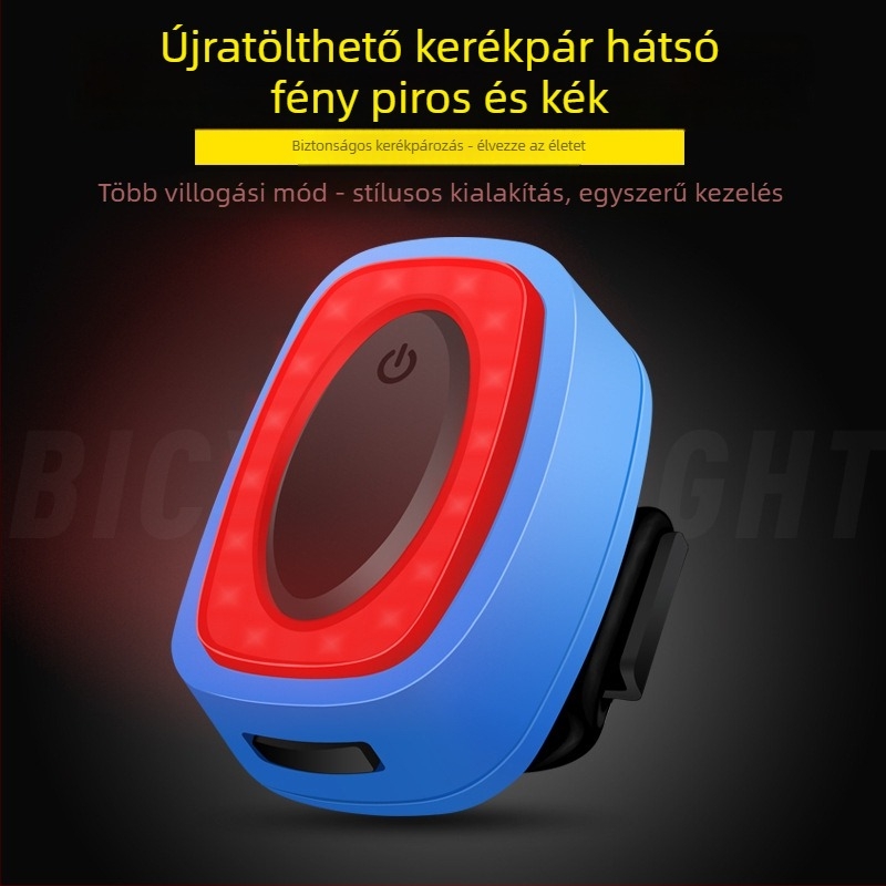 HJ USB újratölthető kerékpár hátsó lámpa éjszakai figyelmeztető villanóval MTB-hez