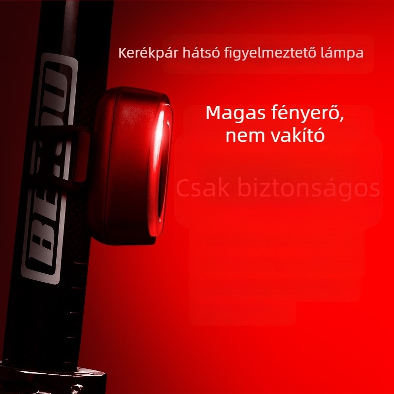 HJ USB újratölthető kerékpár hátsó lámpa éjszakai figyelmeztető villanóval MTB-hez