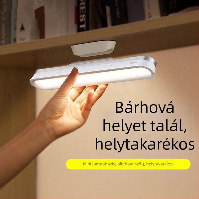 Asztali lámpa mágneses fényerővel, lépcsőmentes fényerő-szabályozás, újratölthető, hordozható és állítható olvasólámpa (LED)