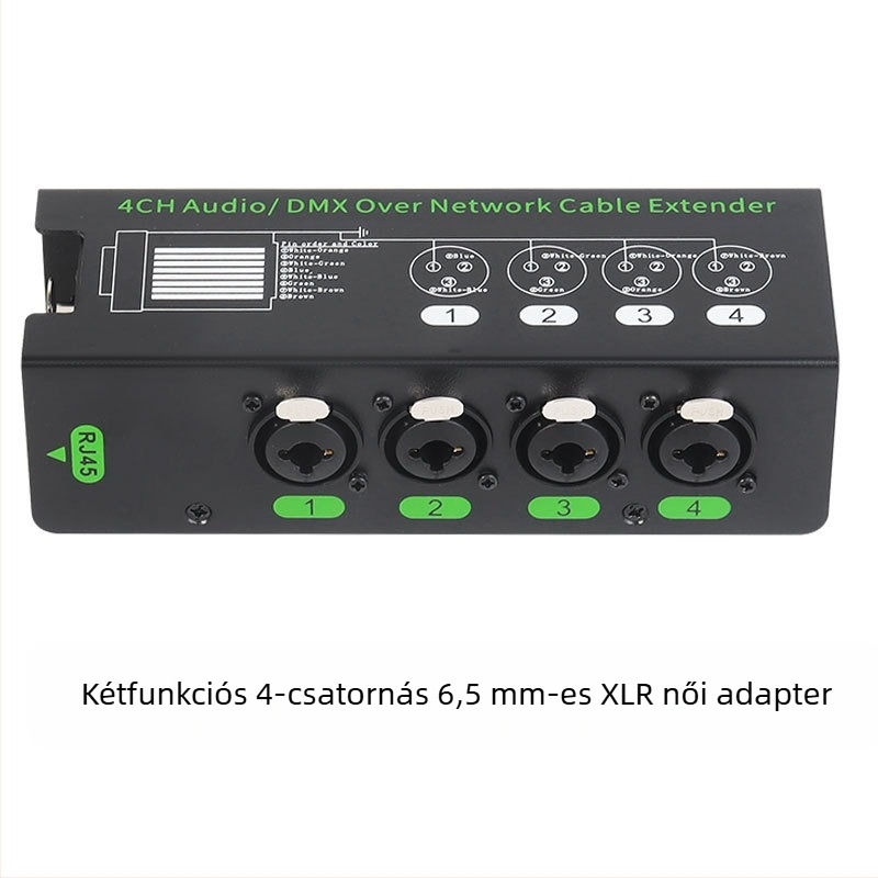 4-csatornás DMX512 hub hangvonal-bővítéshez, modell PXDMX5126.5, vonalhossz 200