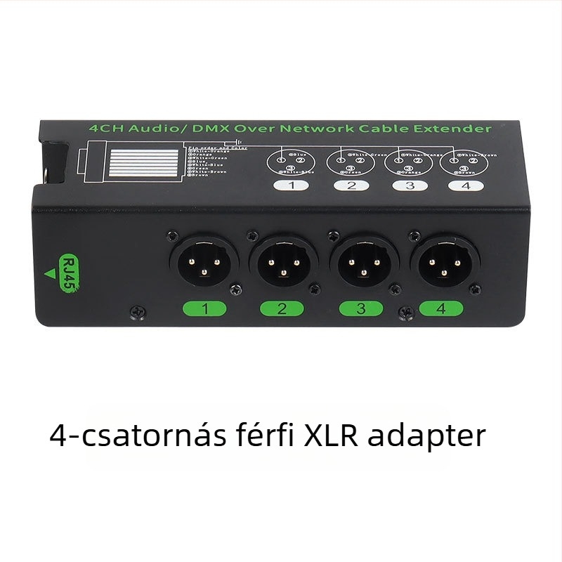 4-csatornás DMX512 hub hangvonal-bővítéshez, modell PXDMX5126.5, vonalhossz 200