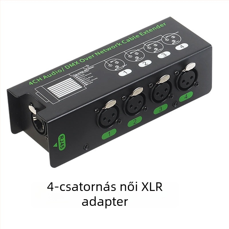 4-csatornás DMX512 hub hangvonal-bővítéshez, modell PXDMX5126.5, vonalhossz 200