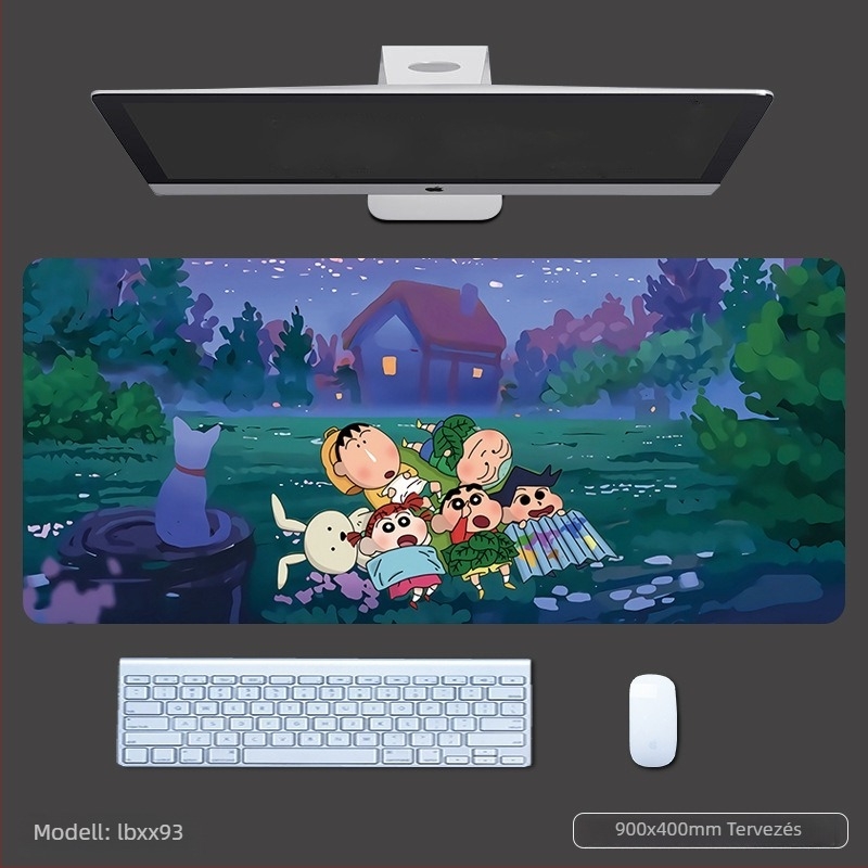 Egérpad csuklótámaszával, vastag gaming asztali matrac, anime-stílus, csúszásmentes textile-gumi felület, OEM logónyomtatás