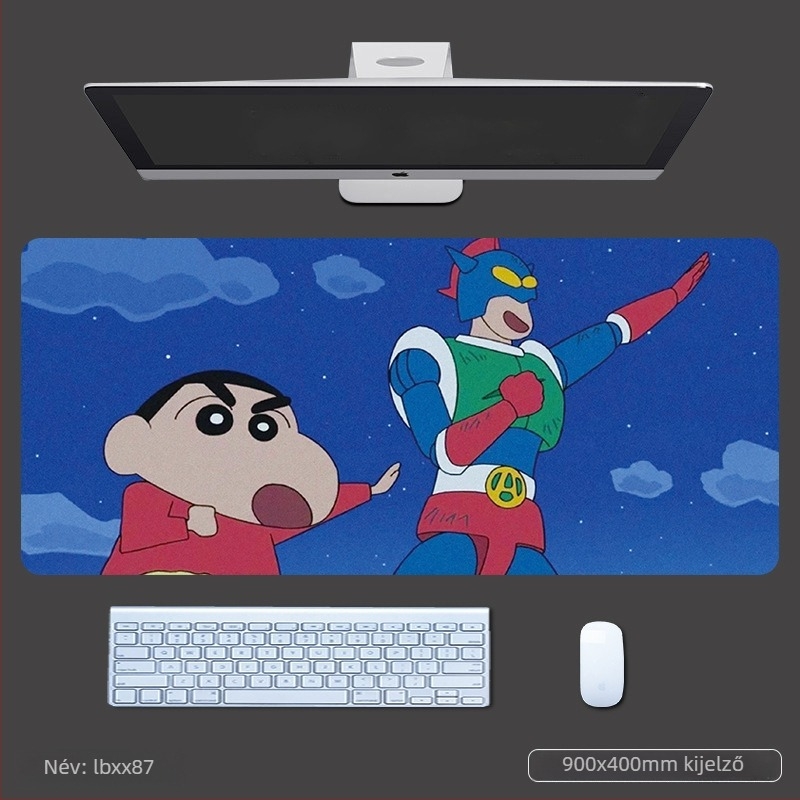 Egérpad csuklótámaszával, vastag gaming asztali matrac, anime-stílus, csúszásmentes textile-gumi felület, OEM logónyomtatás