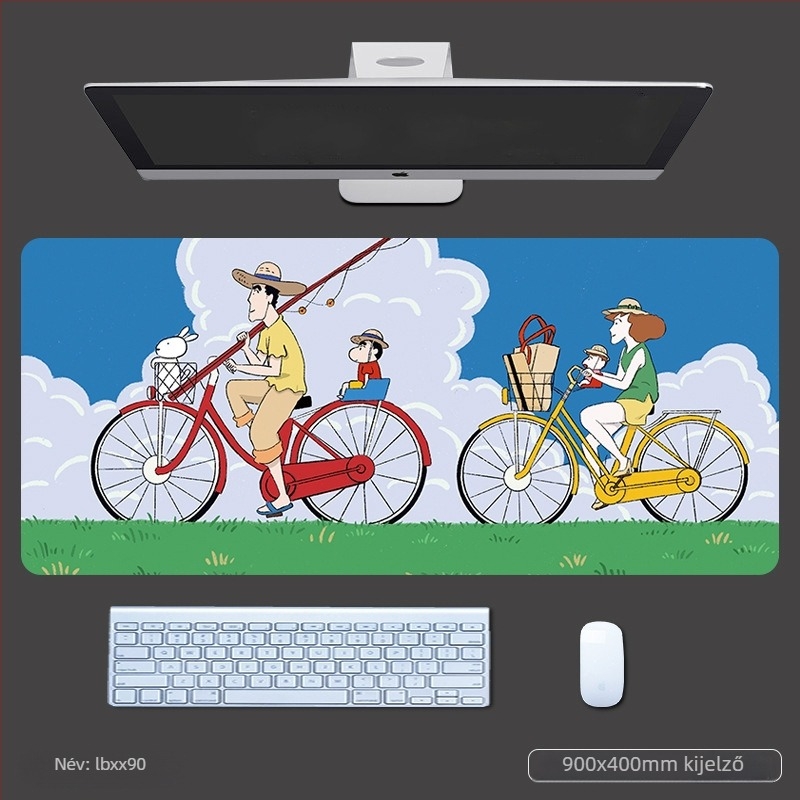 Egérpad csuklótámaszával, vastag gaming asztali matrac, anime-stílus, csúszásmentes textile-gumi felület, OEM logónyomtatás