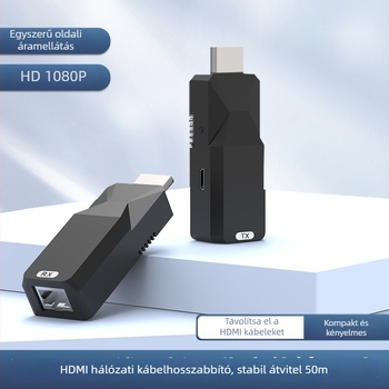 HDMI extender csavart érpárral, 50 m hatótávolság, 1080p tömörítés nélkül, késleltetés nélkül, EDID tanulás