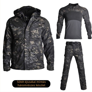 TC6535 Téli fleece-bélésű taktikai kabát kamuflázzal – háromrészes készlet
