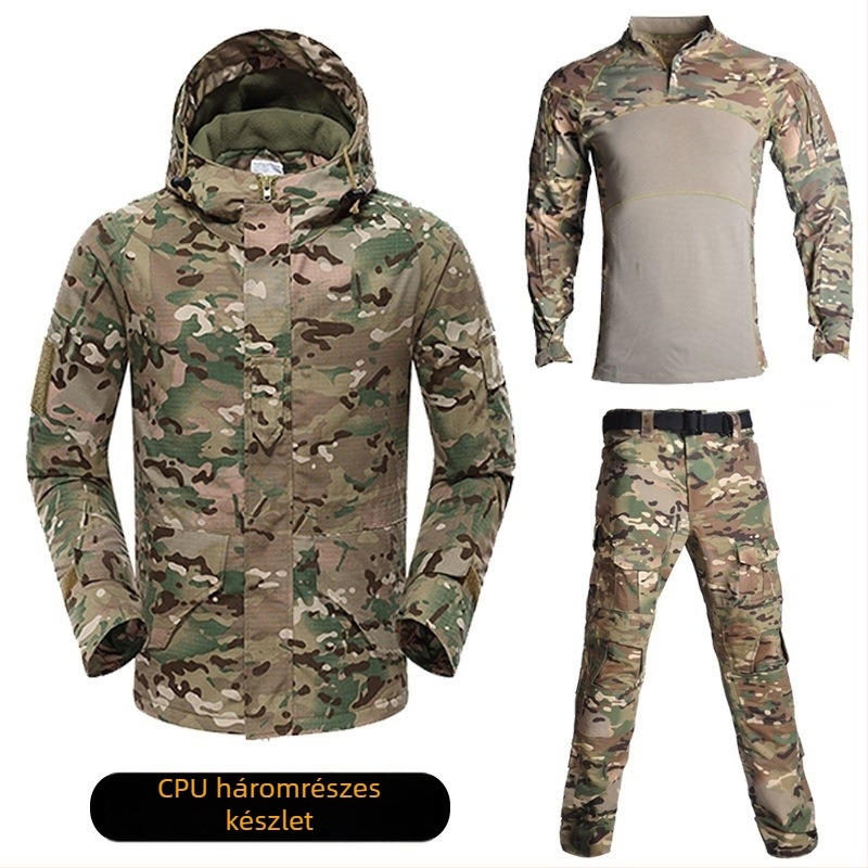 TC6535 Téli fleece-bélésű taktikai kabát kamuflázzal – háromrészes készlet