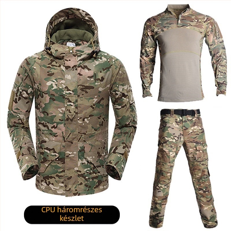 TC6535 Téli fleece-bélésű taktikai kabát kamuflázzal – háromrészes készlet