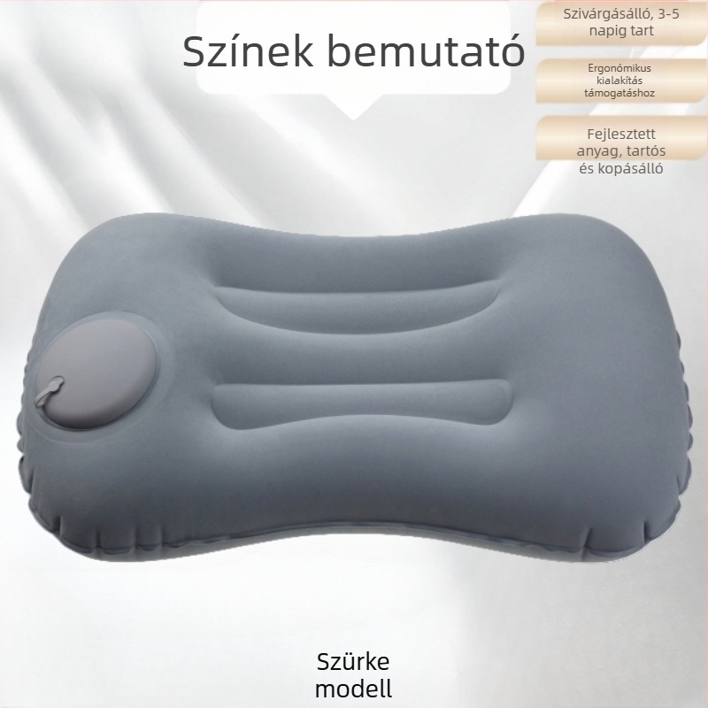 Utazó felfújható párna, összehajtható, PVC, 16 mm vastagságú, felnőtteknek