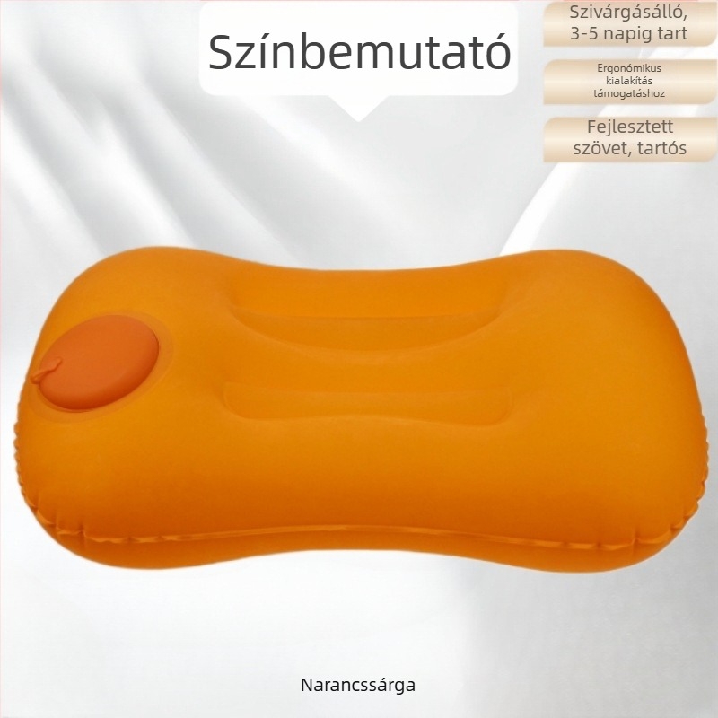 Utazó felfújható párna, összehajtható, PVC, 16 mm vastagságú, felnőtteknek