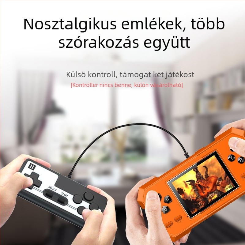 S9 hordozható játékkonzol 520 játékkal, két játékos Contra, újratölthető