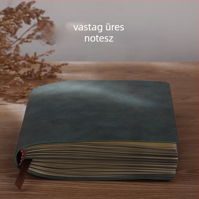 Főkönyv notesz imitált bőrkötéssel, ragasztott kötés, Forest papír, 100 g/m²