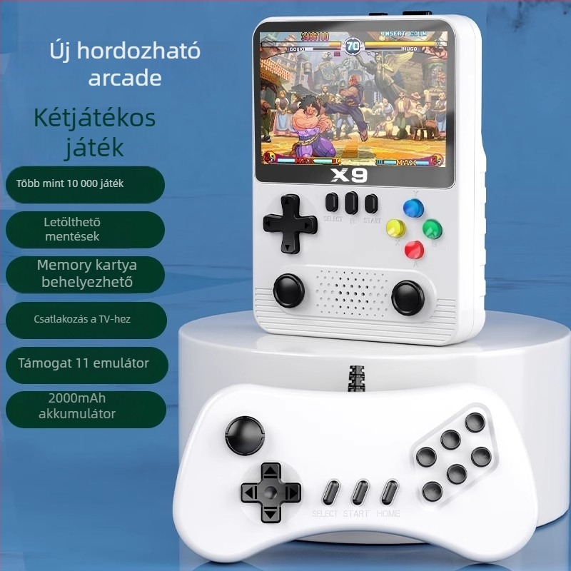 X9 PSP hordozható játékkonzol, 32GB beépített memória, retro NES arcade, USB és HDMI csatlakozók, RPG játék