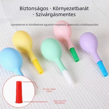 Légzési edzésre szolgáló ballon idős és gyermekek számára, latex ballon, kerek alak, logó nélküli