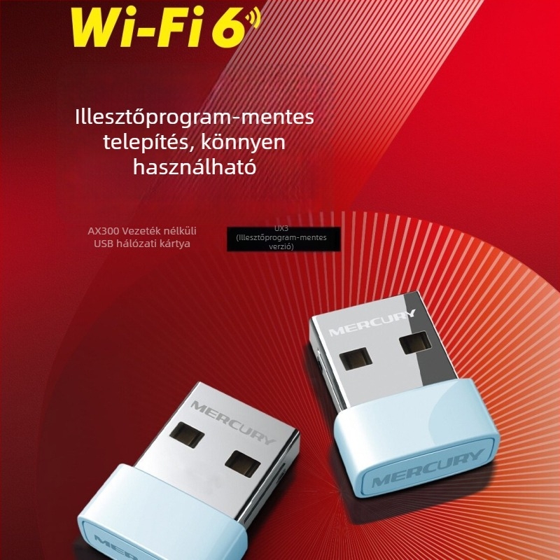 Mercury USB vezeték nélküli hálózati kártya asztali számítógéphez és notebookhoz – WiFi vevő