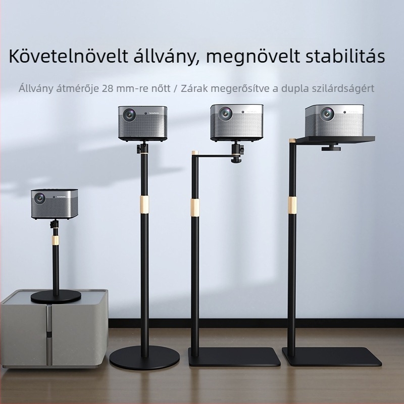 Cine projektor tartó háztartási használatra — falra szerelhető vagy padlón álló, rejtett oszloppal és asztali tálcával, kompatibil XGIMI, Dangbei és JmGO