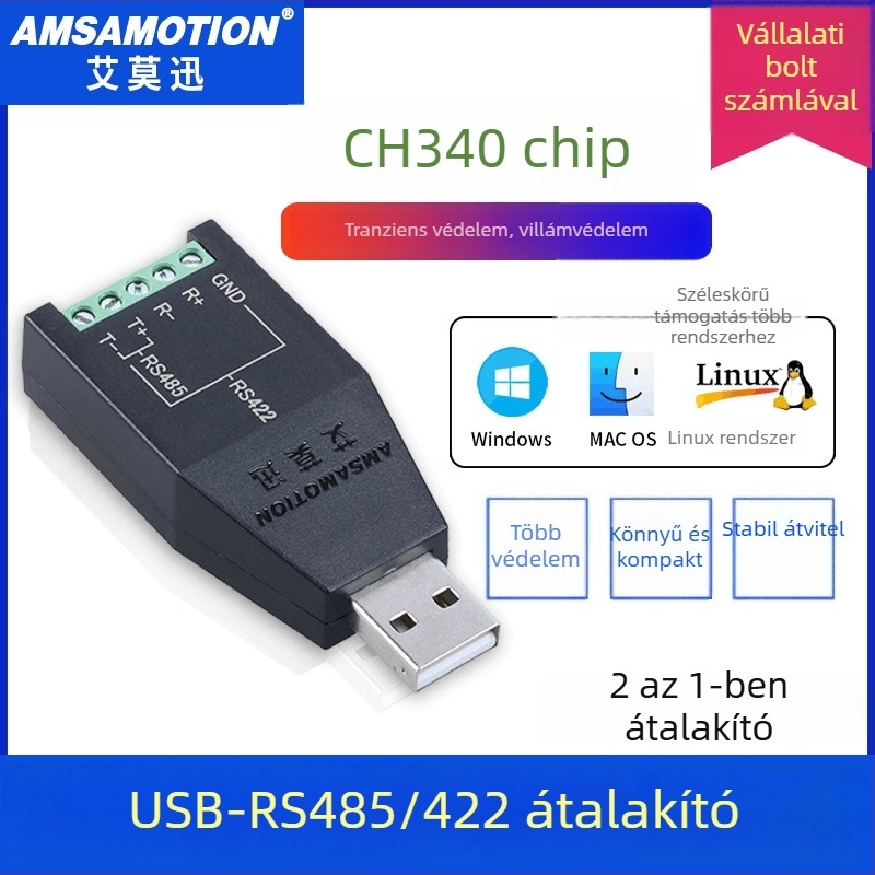 AMSAMOTION Amoxun ipari USB-232/485 konverter RS232/RS485