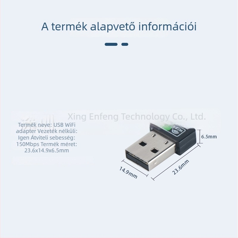 EF-LV-UW06 USB vezeték nélküli hálózati kártya - drivert nem igényel, 2.4 GHz, 150 Mbps, IEEE 802.11b/g/n