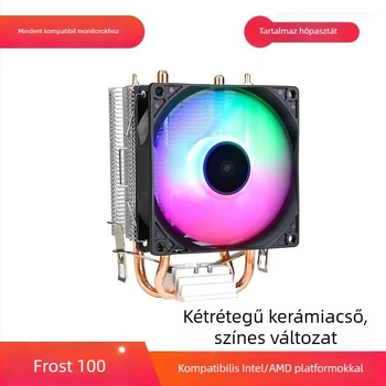 EVESKY Frost 100 CPU hűtő kettős hőcsővel, réz, olajcsapágy, 1800 RPM, zaj 18 dBA