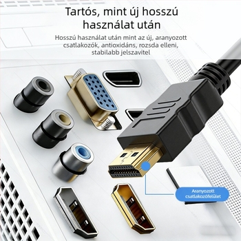 HDMI–VGA adapter kábel laptop/asztali számítógéphez monitorra; felbontás 1920x1080; hossz 1.8/3 m; modell YD-C188