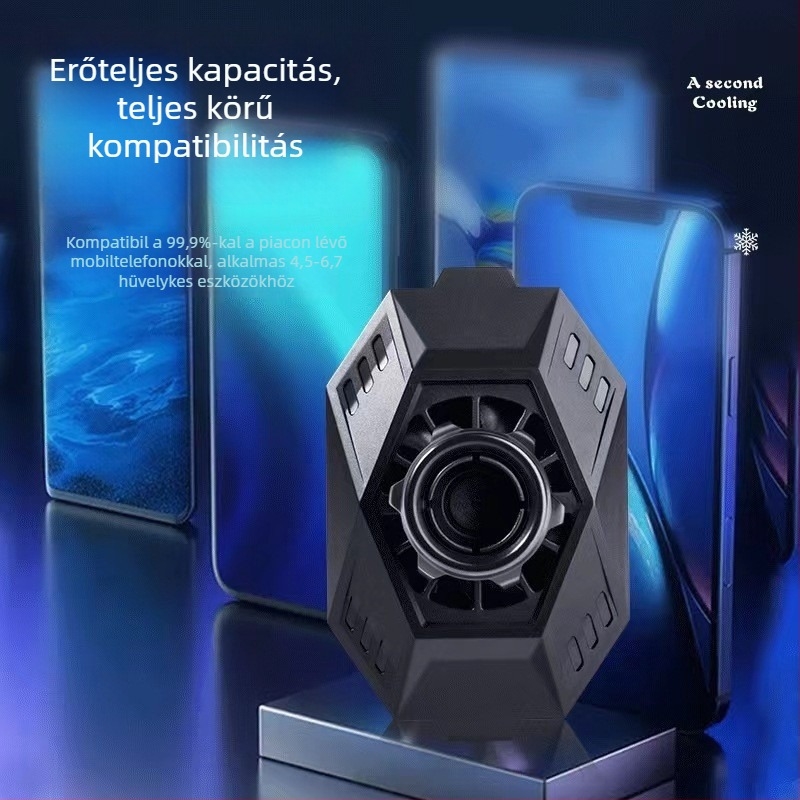 Fuxin Z1S mobiltelefon hűtő radiátor félvezető hűtéssel, ABS+alumínium ötvözet, Type-C interfész, tömeg 120 g