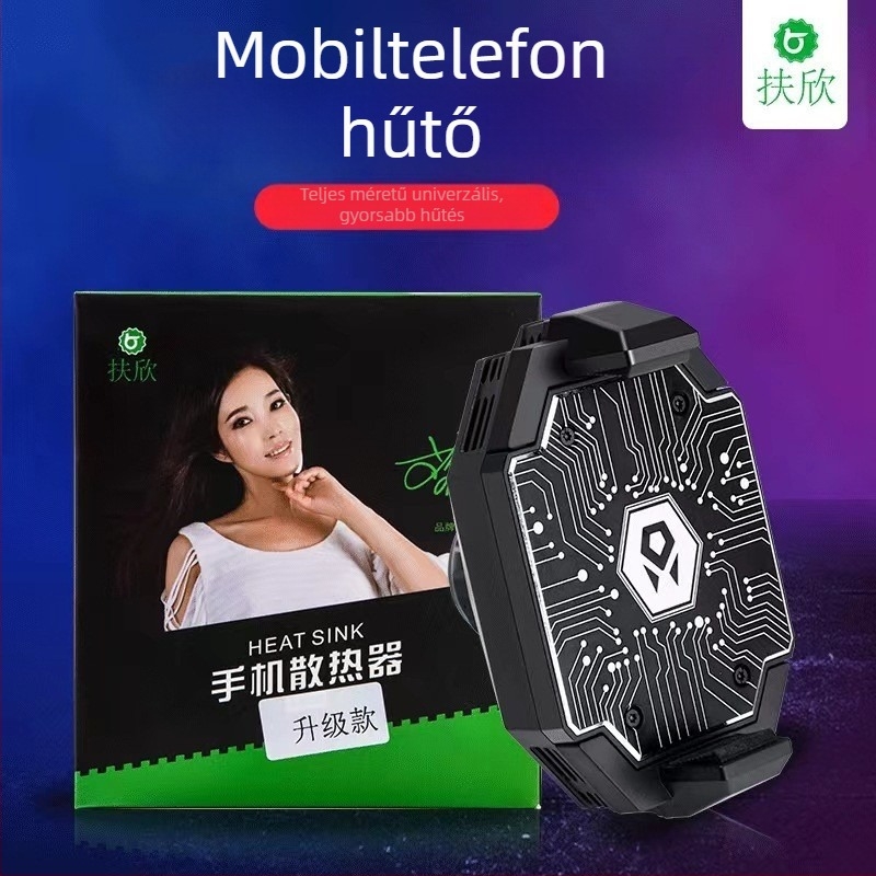 Fuxin Z1S mobiltelefon hűtő radiátor félvezető hűtéssel, ABS+alumínium ötvözet, Type-C interfész, tömeg 120 g