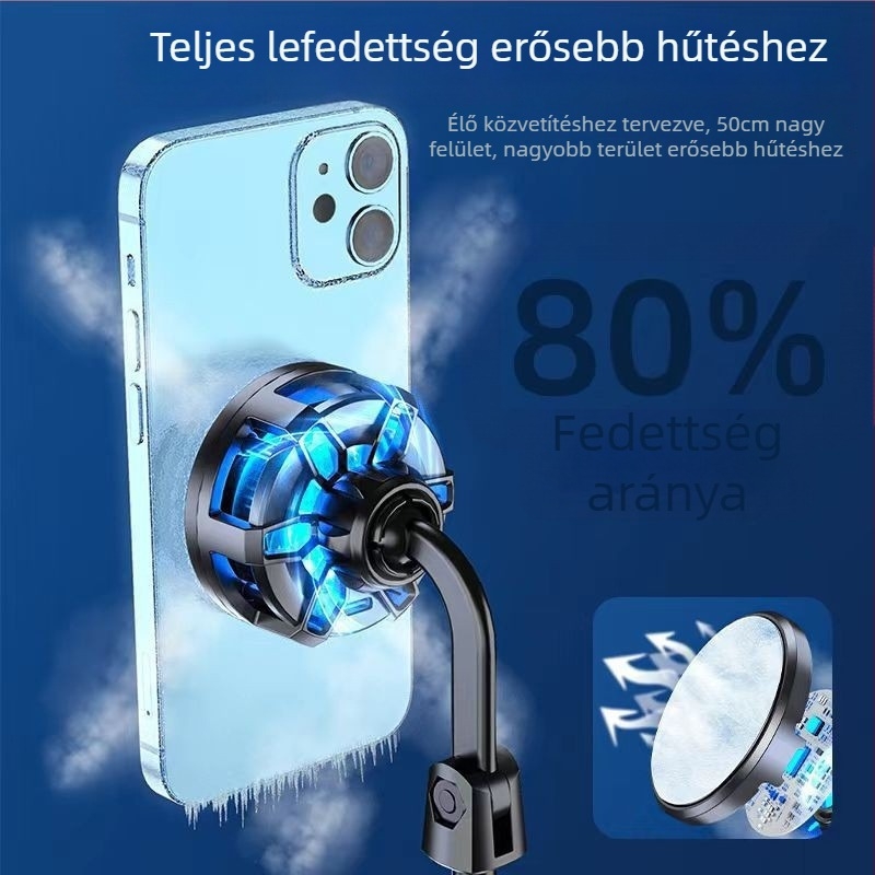 Fuxin Z1S mobiltelefon hűtő radiátor félvezető hűtéssel, ABS+alumínium ötvözet, Type-C interfész, tömeg 120 g