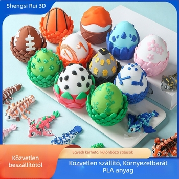 Mini repülő sárkány tojás készlet - 3D nyomtatott műanyag dekoráció, cseresznyefa virágával téma, modern művészeti stílus, formázott gyártás